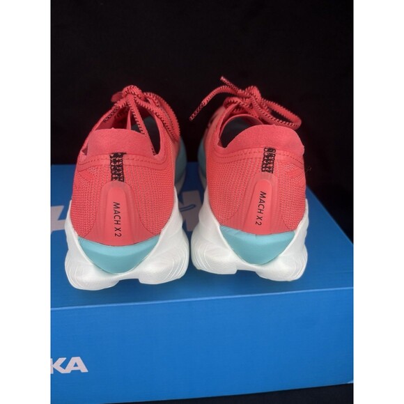 Hoka One One Mach X 2 1155119-GFRT Grapefruit Coral Red Blue Men’s Size 11.5D
